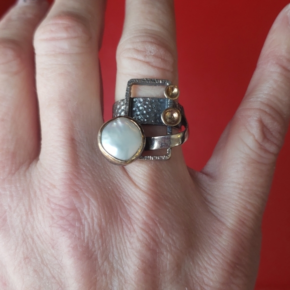 Silver 925 pearl ring - Picture 3 of 5